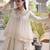 White Cotton Readymade Navratri Lehenga Choli with Zari & Mirror lace Work