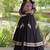 Black Cotton Readymade Navratri Lehenga Choli with Gamthi Thread & Mirror Work