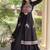 Black Cotton Readymade Navratri Lehenga Choli with Gamthi Thread & Mirror Work