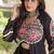 Black Cotton Readymade Navratri Lehenga Choli with Gamthi Thread & Mirror Work