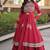 Red Cotton Readymade Navratri Lehenga Choli with Gamthi Thread & Mirror Work