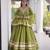 Green Cotton Readymade Navratri Lehenga Choli with Zari & Mirror lace Work