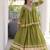 Green Cotton Readymade Navratri Lehenga Choli with Zari & Mirror lace Work