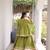 Green Cotton Readymade Navratri Lehenga Choli with Zari & Mirror lace Work
