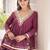 Purple Cotton Readymade Navratri Lehenga Choli with Zari & Mirror lace Work