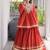 Rust Cotton Readymade Navratri Lehenga Choli with Zari & Mirror lace Work
