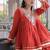 Rust Cotton Readymade Navratri Lehenga Choli with Zari & Mirror lace Work