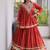 Rust Cotton Readymade Navratri Lehenga Choli with Zari & Mirror lace Work