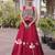 Red Silk Blend Readymade Navratri Lehenga Choli with Mirror & Gamthi Embroidery Work