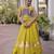 Olive Silk Blend Readymade Navratri Lehenga Choli with Mirror & Gamthi Embroidery Work