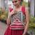 Red Silk Blend Readymade Navratri Lehenga Choli with Mirror & Gamthi Embroidery Work