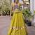Olive Silk Blend Readymade Navratri Lehenga Choli with Mirror & Gamthi Embroidery Work