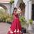 Red Silk Blend Readymade Navratri Lehenga Choli with Mirror & Gamthi Embroidery Work