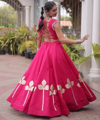 Rani Silk Blend Readymade Navratri Lehenga Choli with Mirror & Gamthi Embroidery Work 4