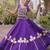 Violet Silk Blend Readymade Navratri Lehenga Choli with Mirror & Gamthi Embroidery Work