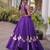Violet Silk Blend Readymade Navratri Lehenga Choli with Mirror & Gamthi Embroidery Work