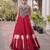 Red Silk Blend Readymade Navratri Lehenga Choli with Kutchi Gamthi Work