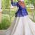 Blue&White Cotton Readymade Navratri Lehenga Choli with Kutchi Gamthi Patchework