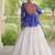 Blue&White Cotton Readymade Navratri Lehenga Choli with Kutchi Gamthi Patchework