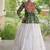 Mehendi&White Cotton Readymade Navratri Lehenga Choli with Kutchi Gamthi Patchework