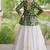 Mehendi&White Cotton Readymade Navratri Lehenga Choli with Kutchi Gamthi Patchework
