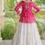 Rani&White Cotton Readymade Navratri Lehenga Choli with Kutchi Gamthi Patchework
