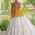 Yellow&White Cotton Readymade Navratri Lehenga Choli with Kutchi Gamthi Patchework