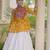 Yellow&White Cotton Readymade Navratri Lehenga Choli with Kutchi Gamthi Patchework