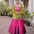 Olive&Pink Rayon Readymade Navratri Lehenga Choli with Kutchi Gamthi Work