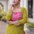 Olive&Pink Rayon Readymade Navratri Lehenga Choli with Kutchi Gamthi Work