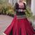 Black&Maroon Rayon Readymade Navratri Lehenga Choli with Kutchi Gamthi Work