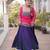 Violet&Pink Rayon Readymade Navratri Lehenga Choli with Kutchi Gamthi Work