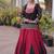 Black&Maroon Rayon Readymade Navratri Lehenga Choli with Kutchi Gamthi Work
