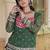 Green&Red Rayon Readymade Navratri Lehenga Choli with Kutchi Gamthi Work