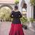 Black&Maroon Rayon Readymade Navratri Lehenga Choli with Kutchi Gamthi Work