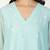 Aqua blue chanderi a-line kurta set with sequin and threadwork embroidery, stitched