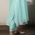 Aqua blue chanderi a-line kurta set with sequin and threadwork embroidery, stitched
