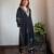 Black velvet hand embroidered kurta set, stitched