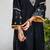 Black velvet hand embroidered kurta set, stitched