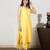 Yellow chanderi kurta set with mirrorwork, stitched