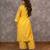 Yellow chanderi hand embellished a-line kurta set with dupatta, stitched