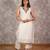 white chanderi mirrorwork embroidered kurta set, stitched