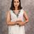 white chanderi mirrorwork embroidered kurta set, stitched