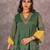 Dark green tissue chanderi kurta set with matching dupatta, stitched