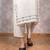 white chanderi mirrorwork embroidered kurta set, stitched