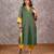 Dark green tissue chanderi kurta set with matching dupatta, stitched