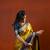 premium musturd yellow with dark olive green gajji silk blend  saree with blouse