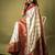 premium off white with rani pink gajji silk blend  saree with blouse