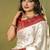premium off white with rani pink gajji silk blend  saree with blouse