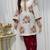 White embroidered kurta with maroon palazzo & dupatta set